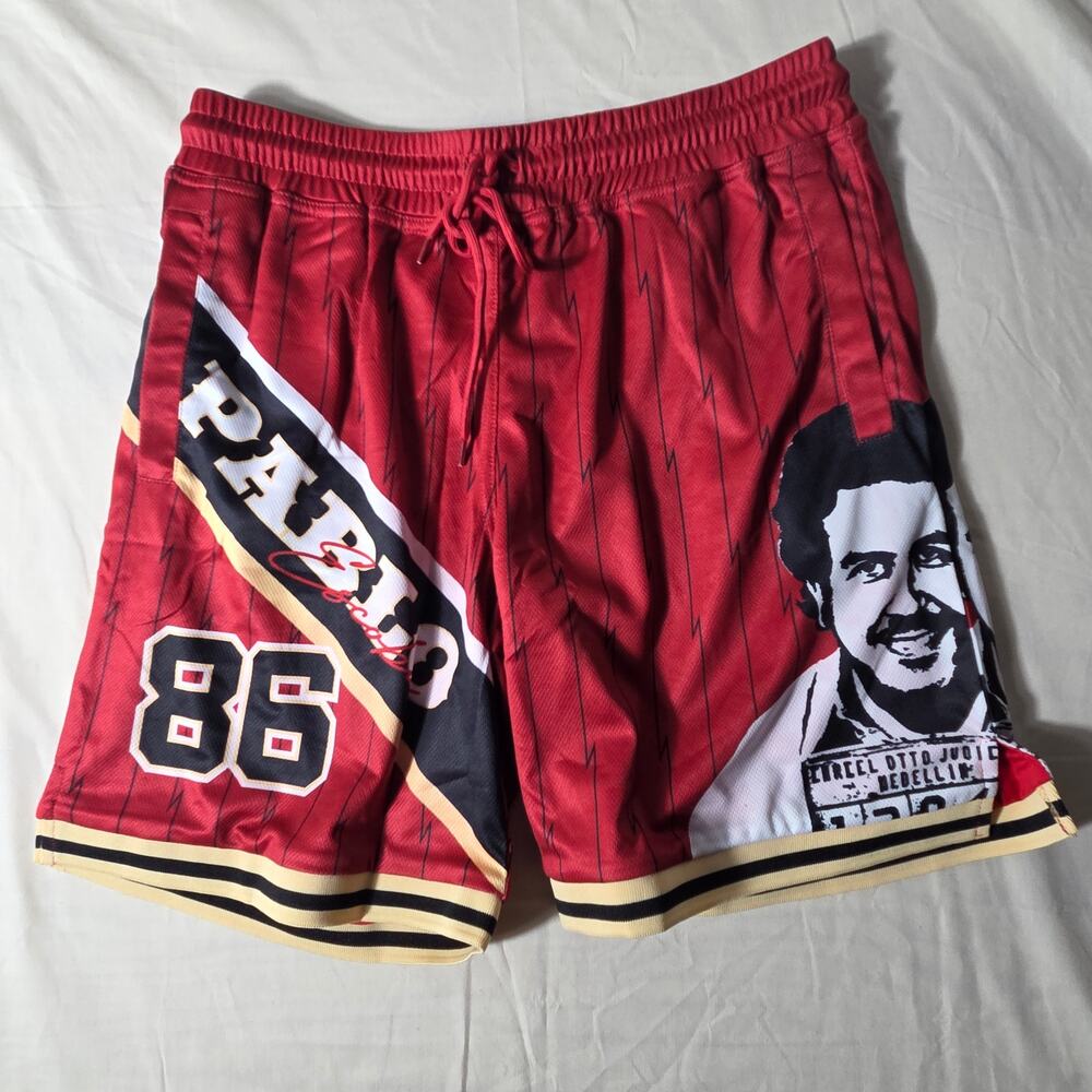 Reason Clothing Pablo Escobar Basketball Shorts Red NWT Men’s Medium